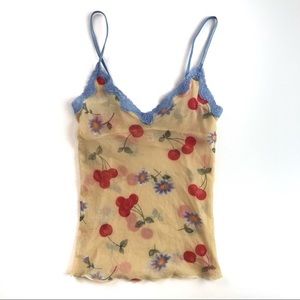 ISO VINTAGE VICTORIAS SECRET YELLOW MESH CAMI